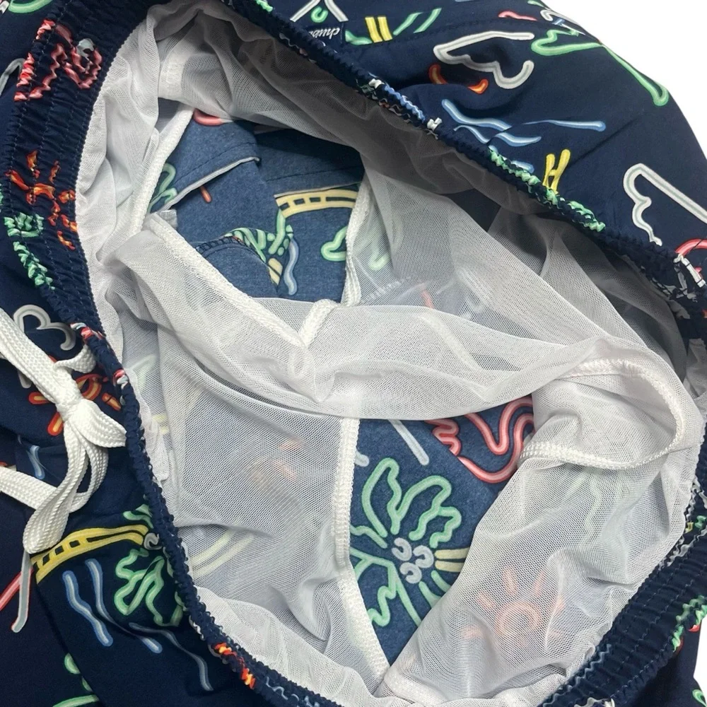 Chubbies The Neon Lights 7” Stretch Swim Trunks Men’s Medium Tropical Neon Print